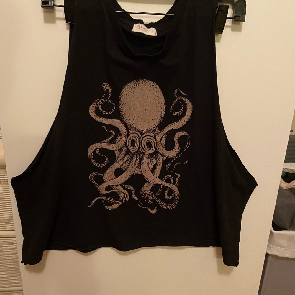 Black Octopus Tank Top